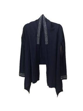 Tracy M. embellished waterfall open cascade front cardigan size small